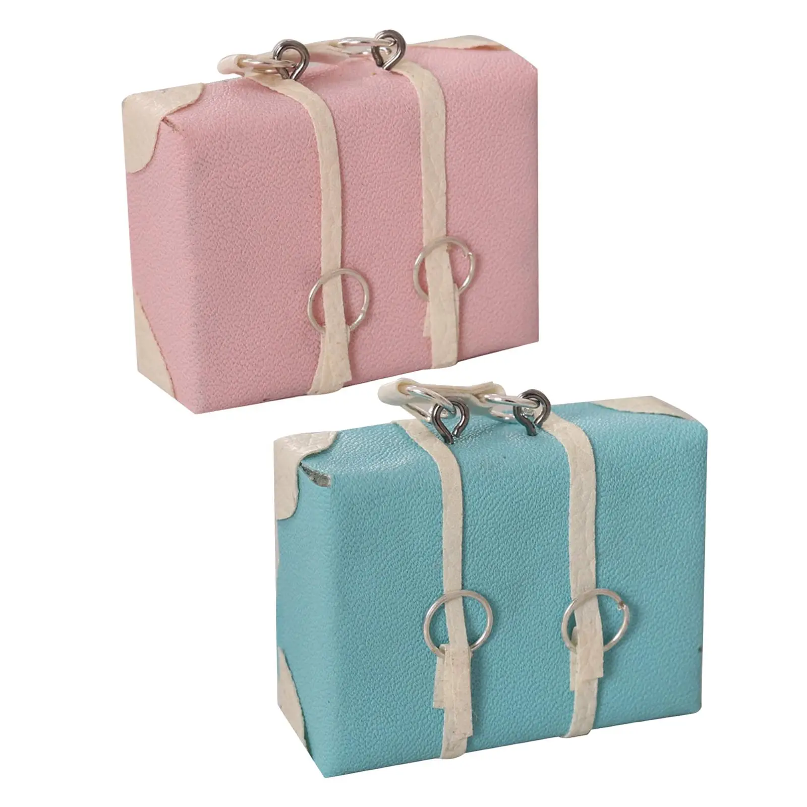 

1/12 Mini PU Leather Suitcase Living Room Micro Landscape Home Ornaments