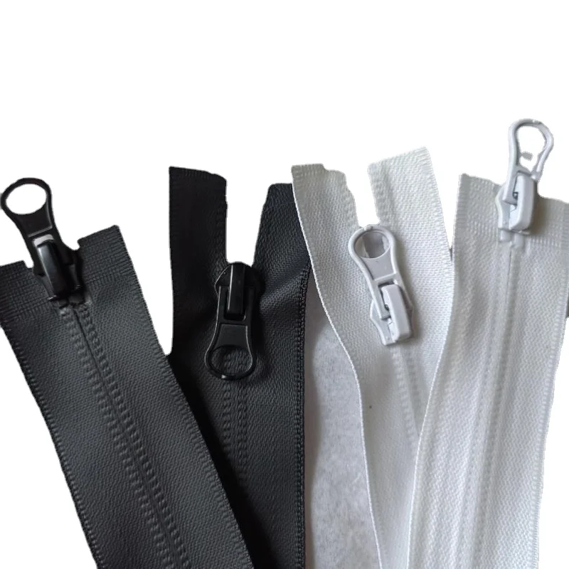 

2pcs/Lot Waterproof Zipper 2-way Double Open Slider Blac White for Jacket Sleeping Bag Ski Repair Tailor Sewing Accessory