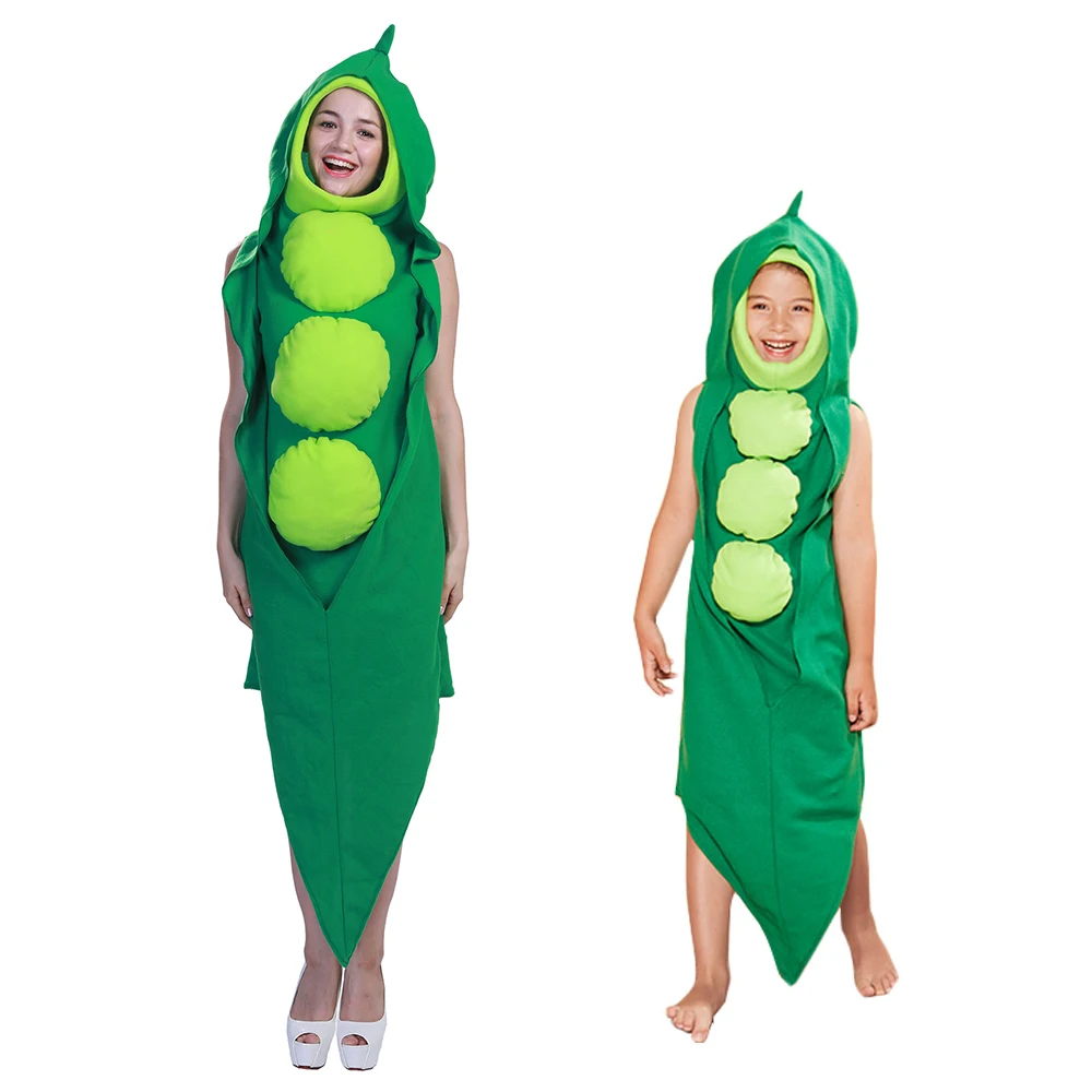 

Umorden костюм для детей и родителей, овощной зеленый горох, капсула, для взрослых, детей, для семьи, забавный Пурим, для Хэллоуина, нарядное плат...