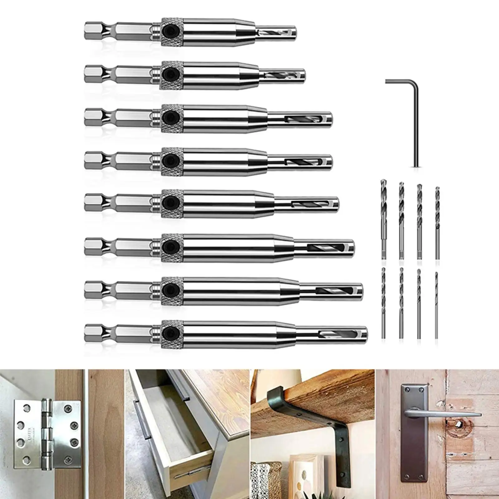 

17 шт., открывалка для сверл, 5/64 дюйма, 7/64 дюйма, 9/64 дюйма, 5 мм, 11/65 дюйма