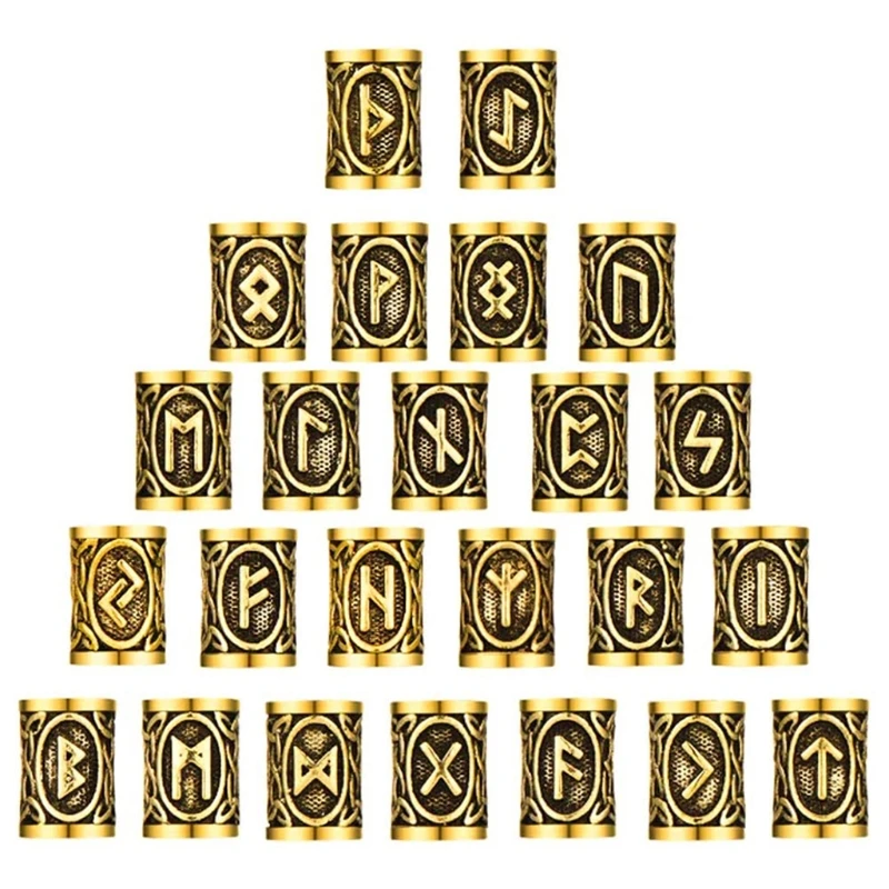 24 шт. серебряные бусины в виде викингов бриллианты для волос и бороды мужские