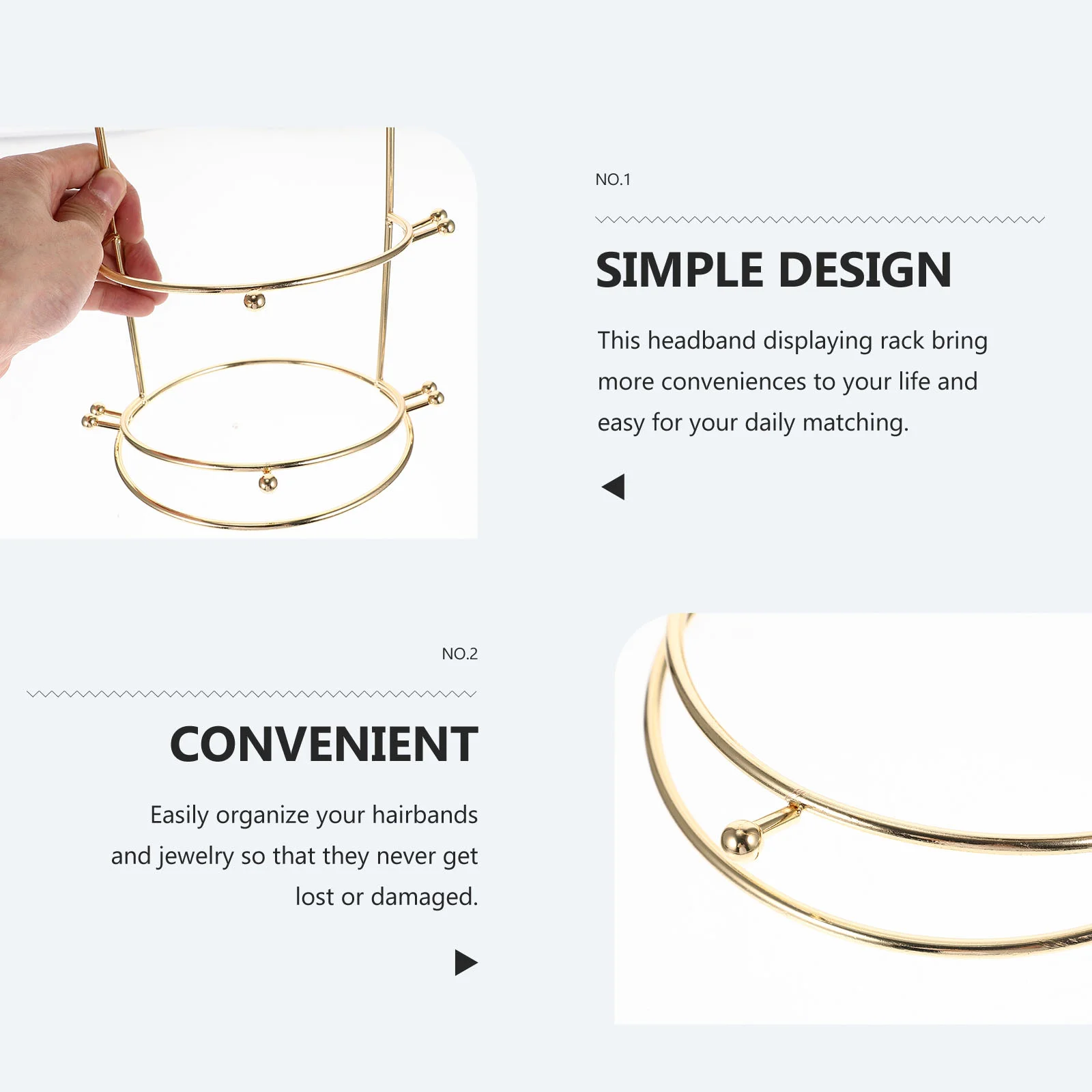 Holder Rack Display Organizer Headband Stand Hairstorage Jewelry Necklace Alloy Hairband Headpiece Home Headwear Bands Hoops