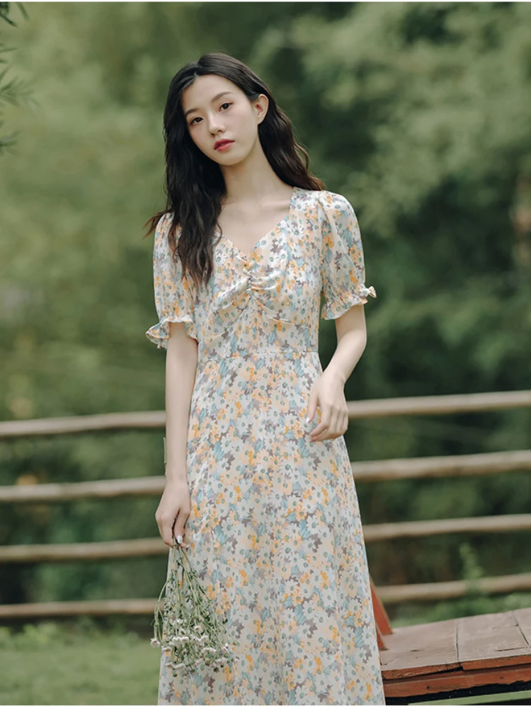 

Dress for Women Spring Summer New Sexy Dress South Korean Fashion V-Neck Street Dress Women's Short Sleeve Loose Dress Femme