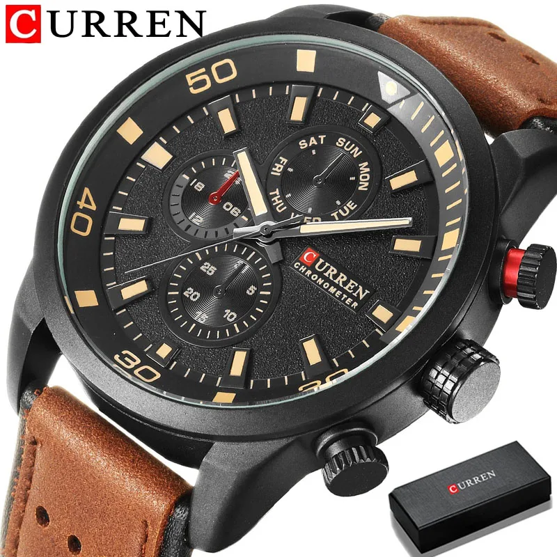 

CURREN Casual Wrist Watch Analog Military Sports Men Watch Leather Strap Quartz Male Clock Relogio Masculino Reloj Hombre