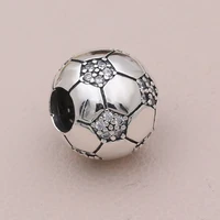 guaranteed quality sparkling football charm 925 sterling silver bead fit original pandora bracelet women diy jewelry gift
