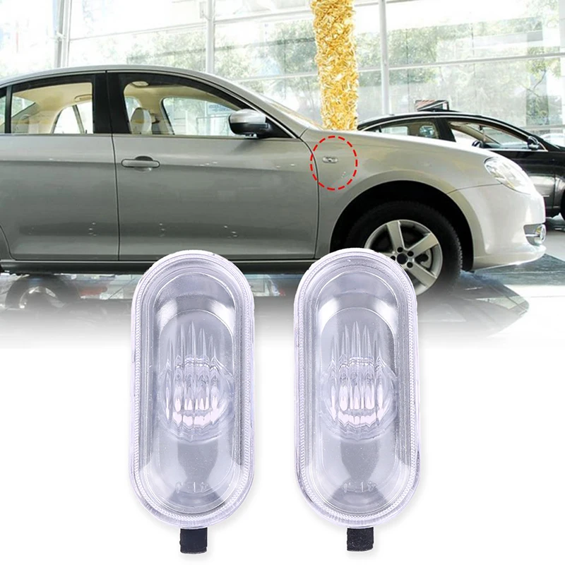 

2Pcs Side Marker Light Housing Accessory Oval External Warning Clearance Lamp for Bora Golf 4 MK4 98-05