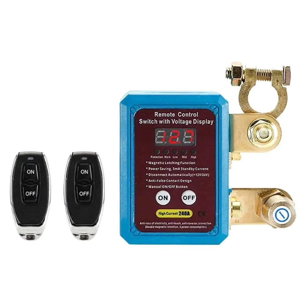 

240A 12/24 В дистанционный выключатель аккумулятора с дисплеем, автоматическое отключение питания, дистанционное управление для автомобиля, лодки, морской пехоты