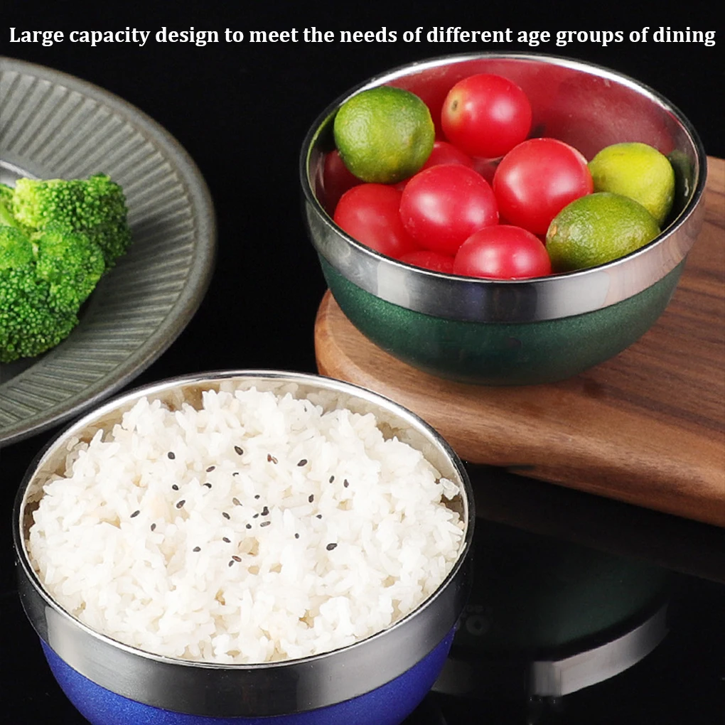

10Pcs Stainless Steel Bowl Noodles Container Kitchen Porridge Organizer