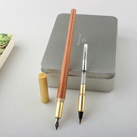 luxury handmade brass brush pen calligraphy soft nib fountain pen 0 5mm business office school supplies ink pens
