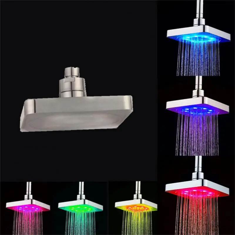

Safe Led Shower Head Environmental Economic Bathroom Shower With Led Lights Shower Head Bathroom Accessories Energy-saving 1pc