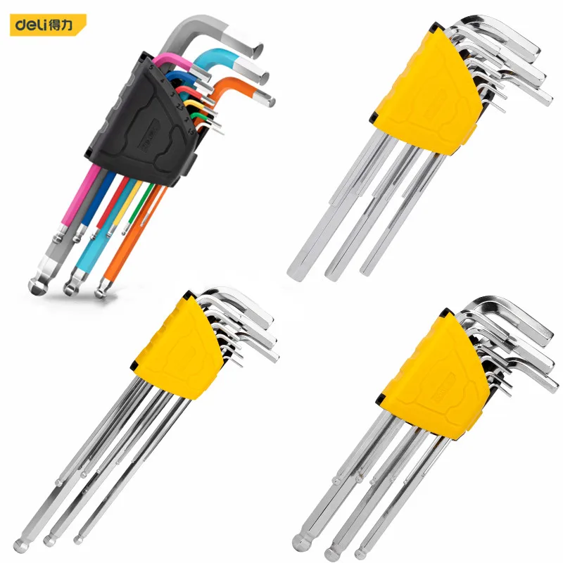 

Deli 1.5-10mm Cr-V Allen Key Set Screwdriver 9pcs Set Hexagon Spanner Universal Hex Wrench Car Mechanic Repair Hand Tools