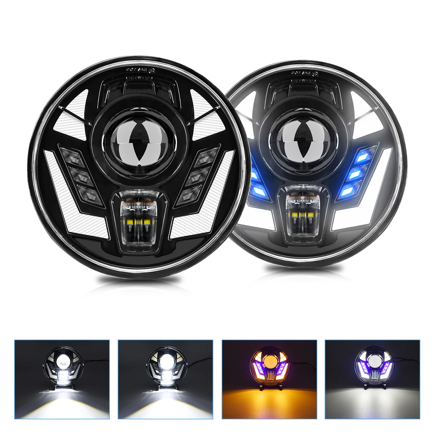 

7-дюймовая фара Wrangler, светодиодная фара для Jeep, суперъяркая фара 220 Вт, 22000LM, фара для Harley Hummer, Универсальная круглая фара 32 в