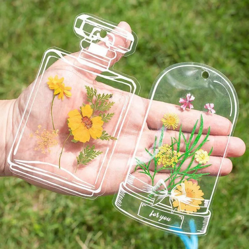 

Hanging Diy Bottle Dried Flower Sticker Transparent Bookmark Dried Flower Note Glass Bottle Dried Flower Bookmark Material Packa