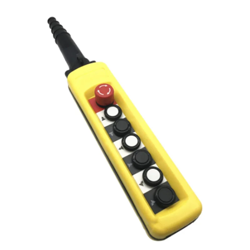 

XAC-6913 2 Speed Control Hoist Crane 6 Pushbuttons Pendant Control Station With Emergency Stop