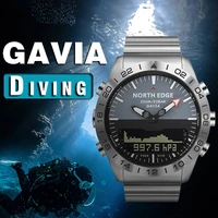 mens smart business leisure waterproof watch swimming dual display sports pedometer altitude barometric depth diving meter