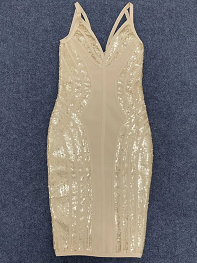 Новое поступление женское летнее сексуальное облегающее бежевое мини-платье с