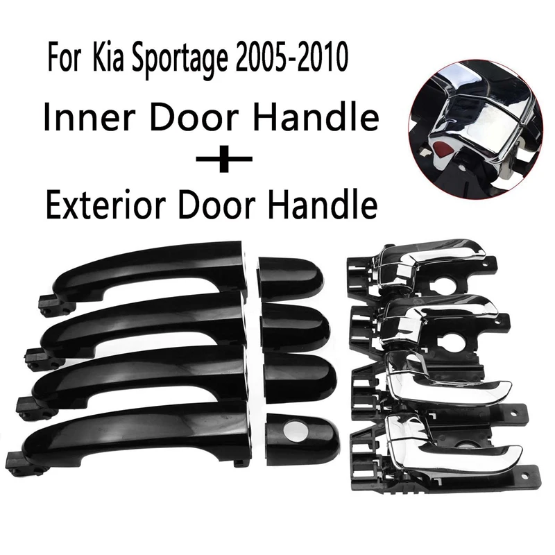 

8 шт. внутренняя дверная ручка автомобиля + Внешняя дверная ручка 826101F010 836611F000 для Hyundai Kia Sportage 2005-2010