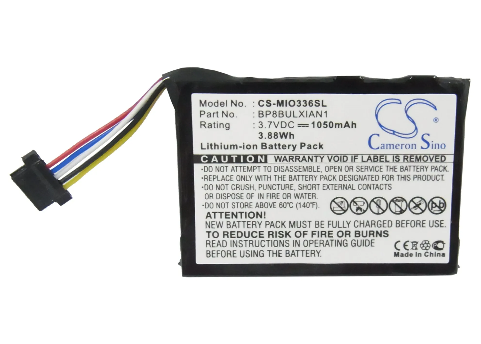 

CS 1050mAh Battery For Mitac Mio 336 Mio 336BT Mio 338 Mio 338 Plus Mio 338BT Rover PC P3 TCM MD 7200 Viewsonic V35 V37