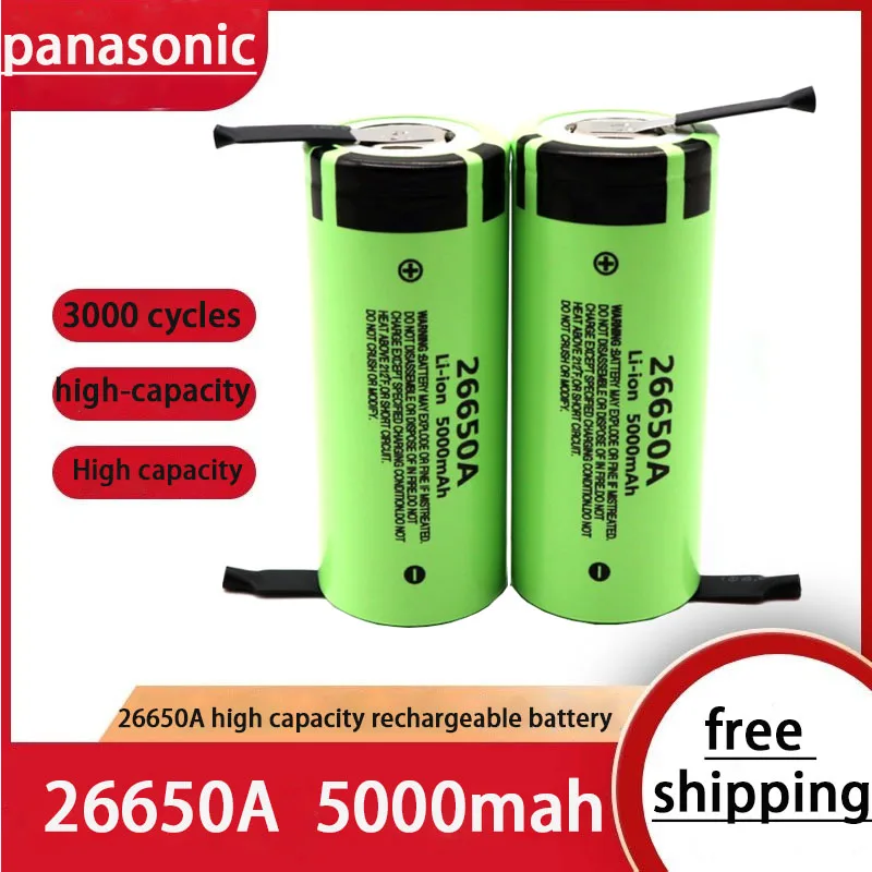

1-10PCS Original Panasonic 26650A 26650 5000mah 3.7V High Capacity Lithium Rechargeable Batteries For Flashlight Electric Car