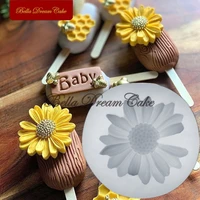 small daisy flower silicone mold diy cupcake topper chocolate fondant mould handmade clay model cake decorating tools bakeware