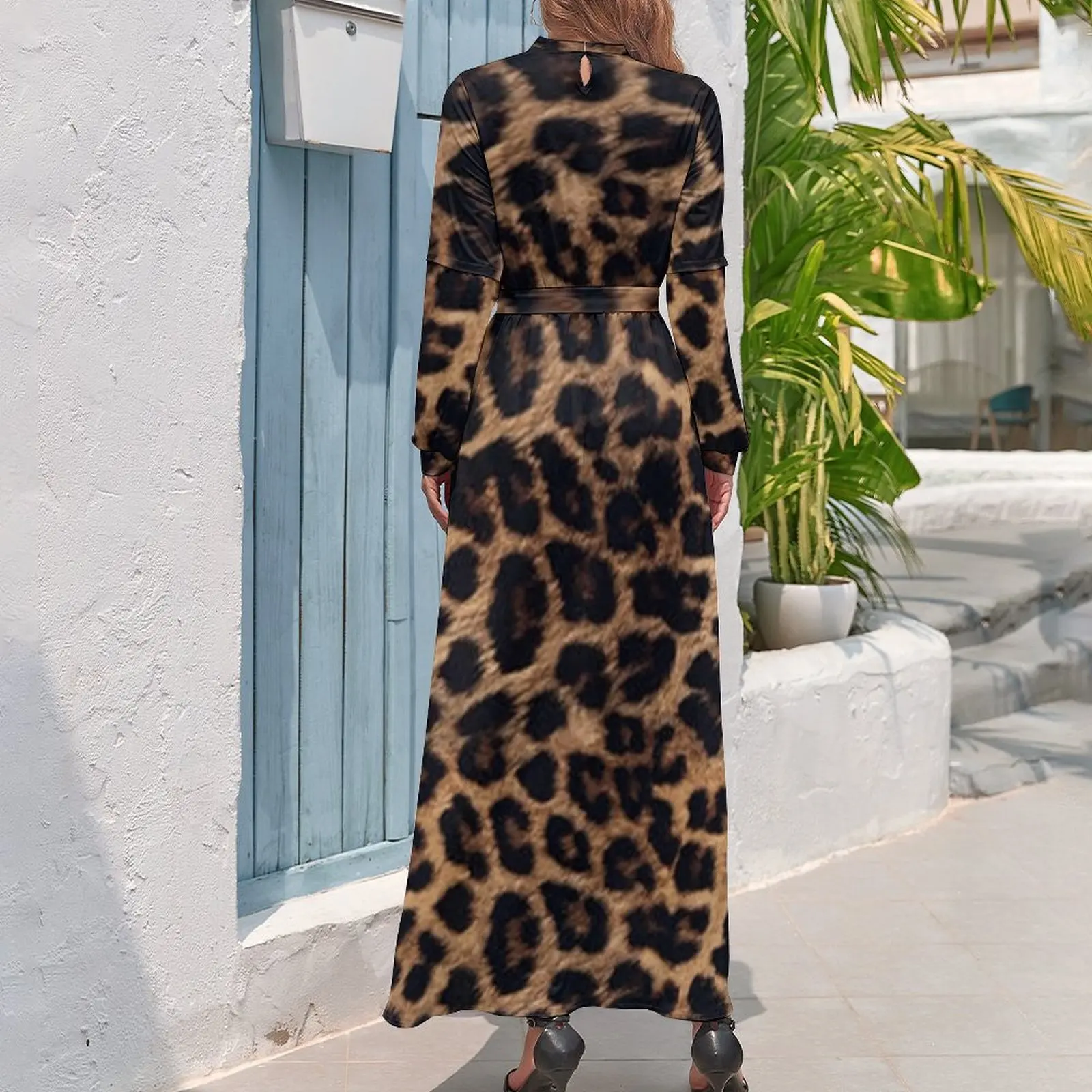 Платье с леопардовым принтом в стиле ретро сексуальное платье макси на заказ
