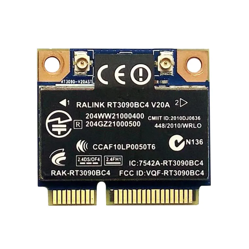 Оригинальная беспроводная карта Wi-Fi + 3 0 Bluetooth Ralink RT3090BC4 300 Мбит/с 802.11b/G/N Mini PCI-E Card