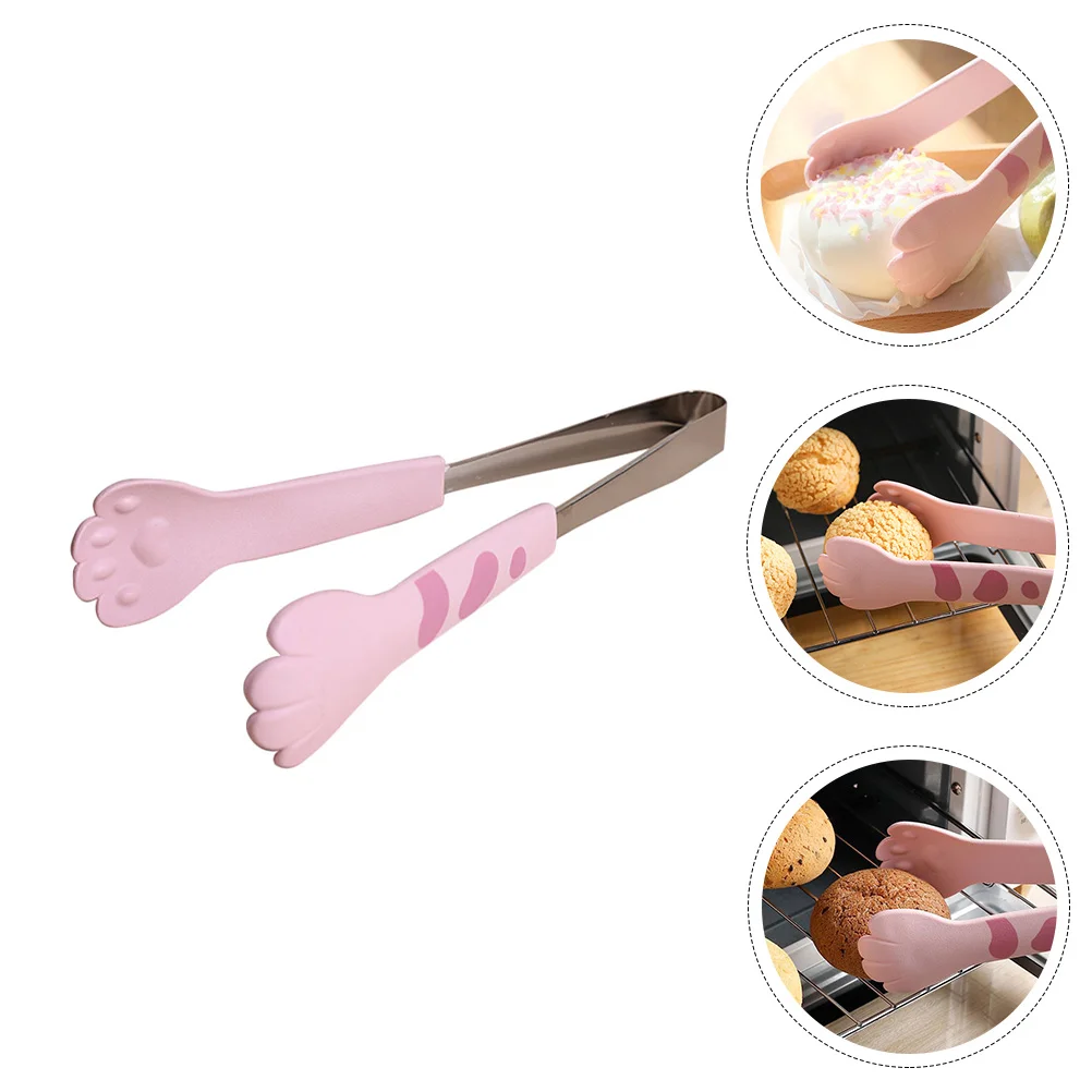 

Tongs Servingsteel Stainless Kitchen Picnic Paw Tong Cooking Clips Gadgets Shape Clip Cat Pickles Fruit Cheese Salad Silicone