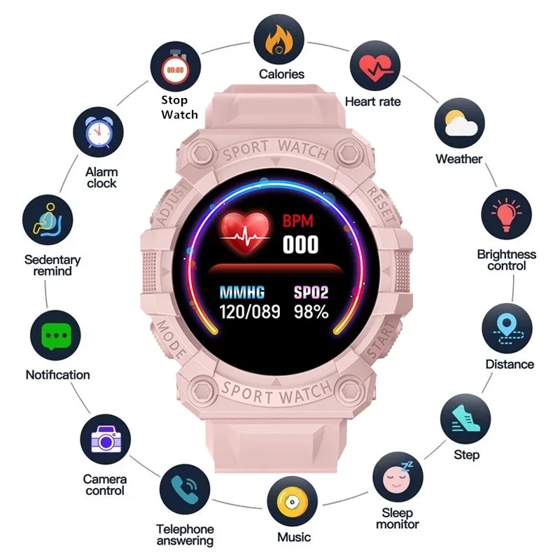 

2023 Lenovo New Smart Watch FD68S Touch Screen Sports Fitness Bracelets Wristwatch Waterproof Bluetooth Smartwatch FD68S For ios