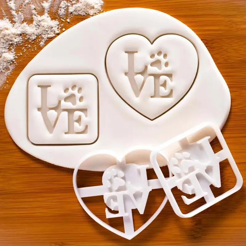 

Love Heart Cookie Cutters Love You Hand Gesture DIY Biscuit Cookie Stamp Bakeware Baking Tools DIY Decoration