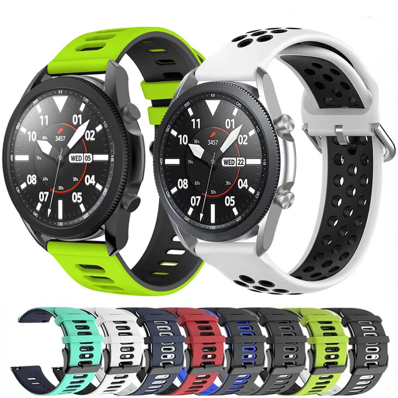 

Silicone strap For Samsung Galaxy watch 3 4 5 Gear S3 Amazfit GTR Sports watch replacement wrist band For Huawei watch GT2/3 Pro