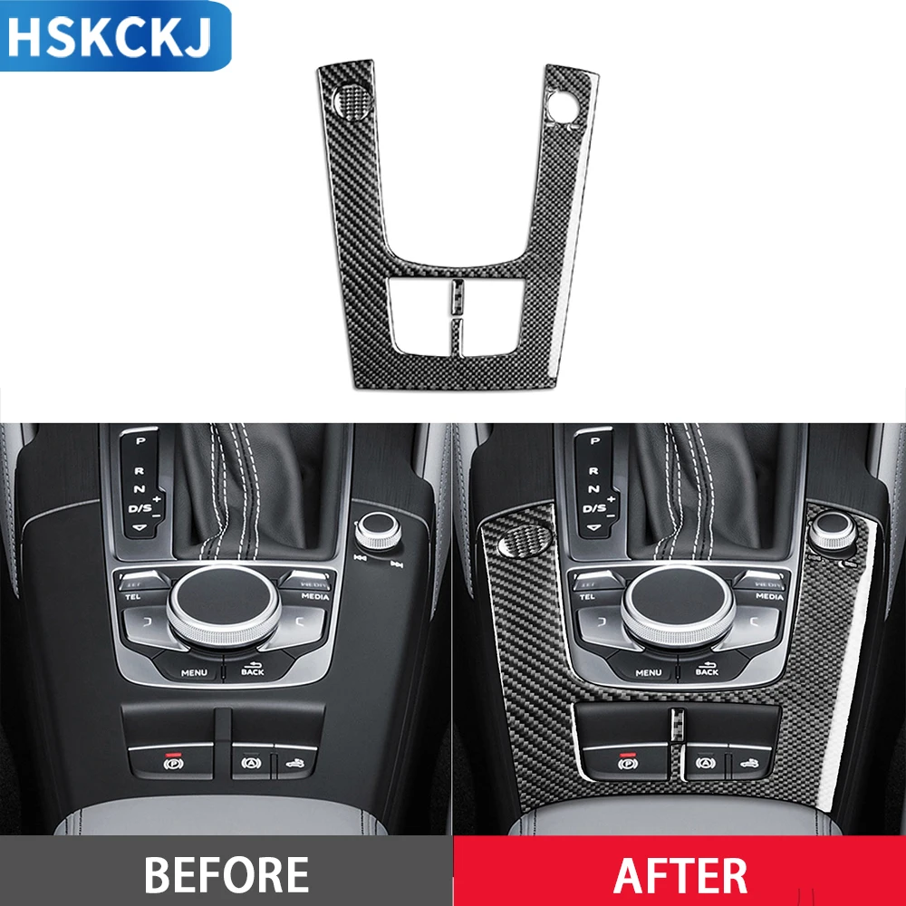 

Для Audi A3 S3 RS3 8V 2013-2019 крышка рамы центральной консоли автомобиля декоративная наклейка из углеродного волокна автомобильные аксессуары