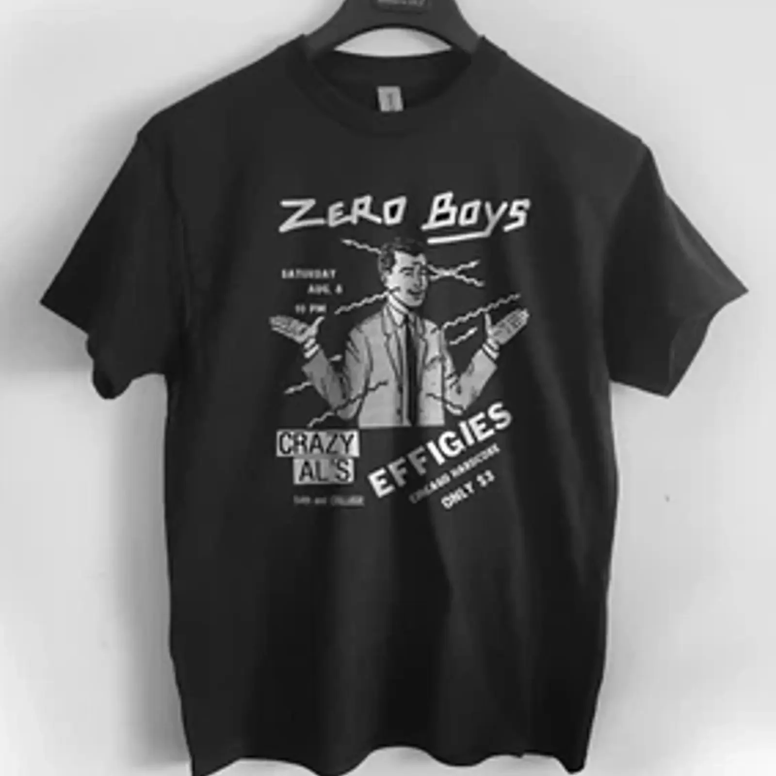 Фото Футболка Chicago Punk Show Zero Boys с изображением Crazy Al's, винтажная, стильная, модная, для повседневной носки, мягкая №1