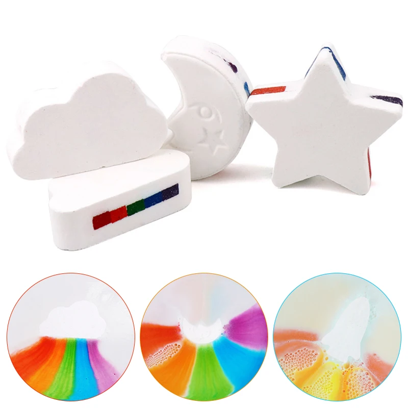 

Star Moon Cloud Rainbow Exfoliating Bombs Care Body Moisturizing Massage Body Skin Brush Bath Salt Ball Exfoliant Body Cleaning