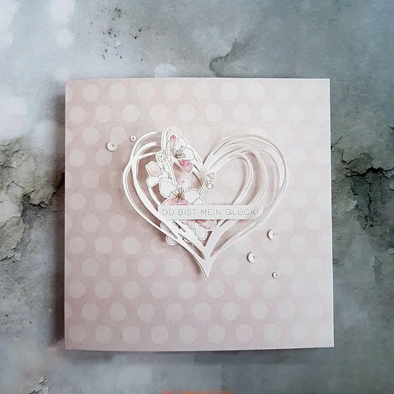 Сердце металлический трафарет DIY скрапбукинг альбом штамп бумажная карта