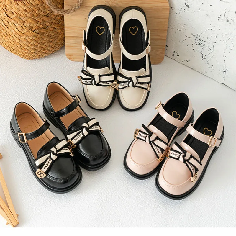 

Маленькие кожаные туфли для девочек, модель весна-лето 2022, дышащие однотонные туфли принцессы, милая и очаровательная обувь