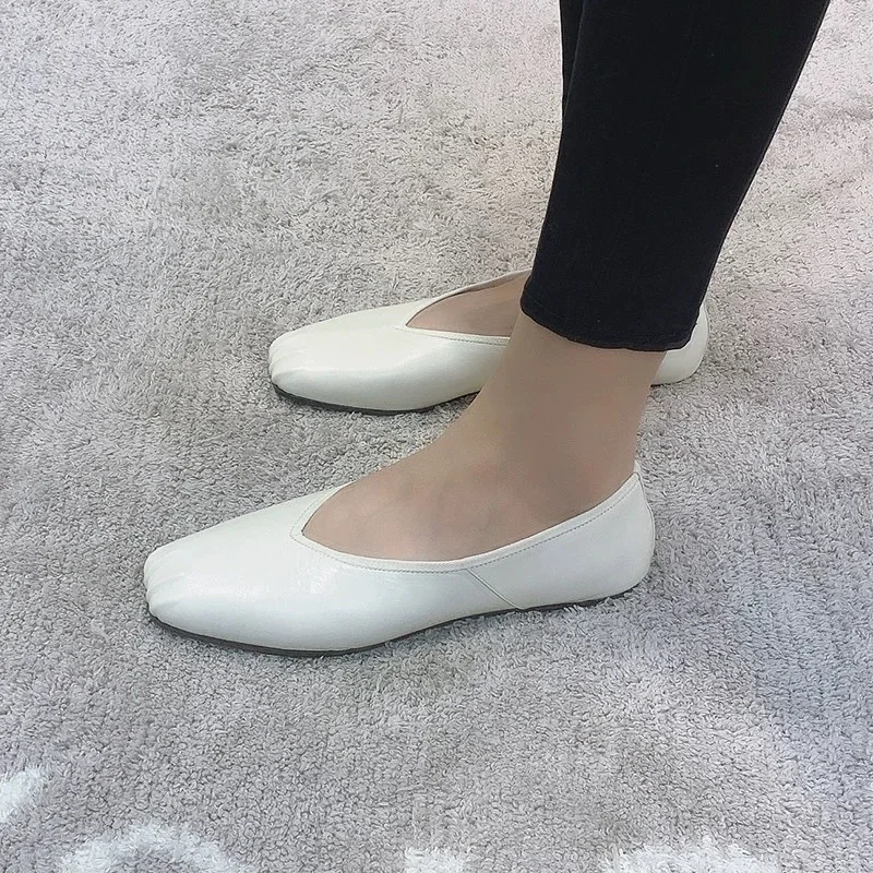 

Square Toe Pleated Flat Base Relaxation Women's Single Shoes Ballet Shoes #62