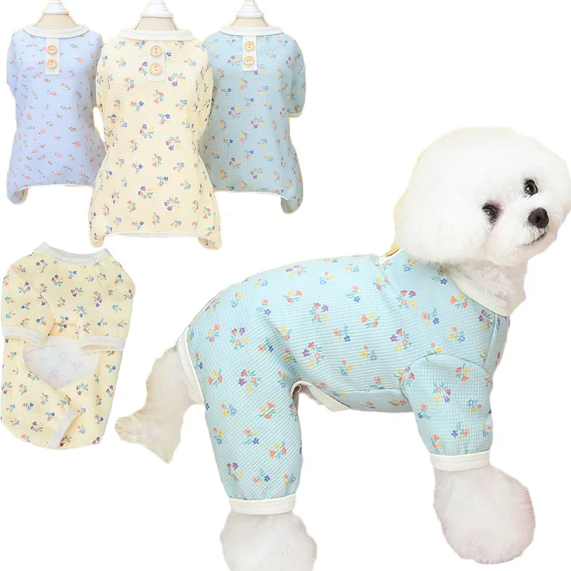 

Floral Pet Dog Jumpsuit Pajamas Dog Clothes Dog Pyjamas Tracksuit Puppy Cat Hoodies Jumpsuits For Small Dogs Chiwawa Pet Pijamas