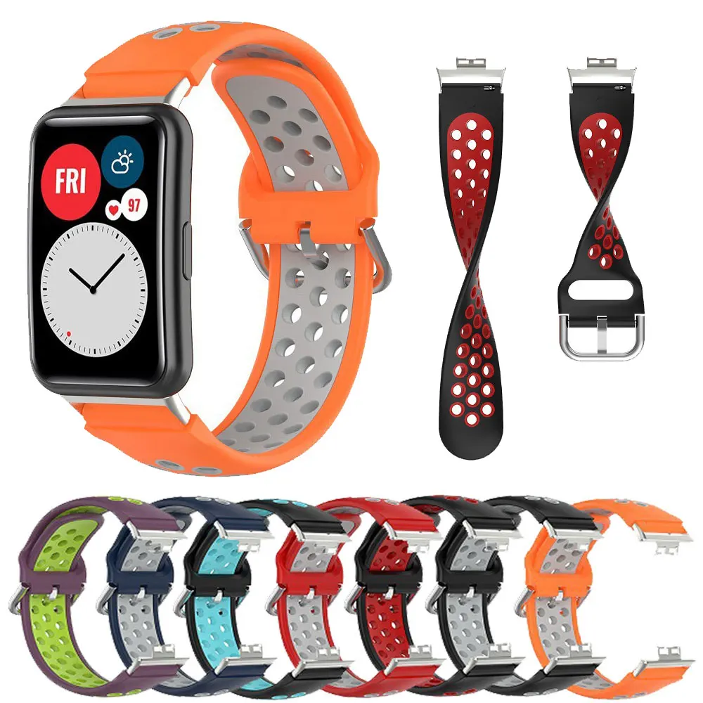 

Strap For Huawei Watch Fit Soft Silicone Smartwatch Breathable Watchband Bracelet Wrist Band Accessories
