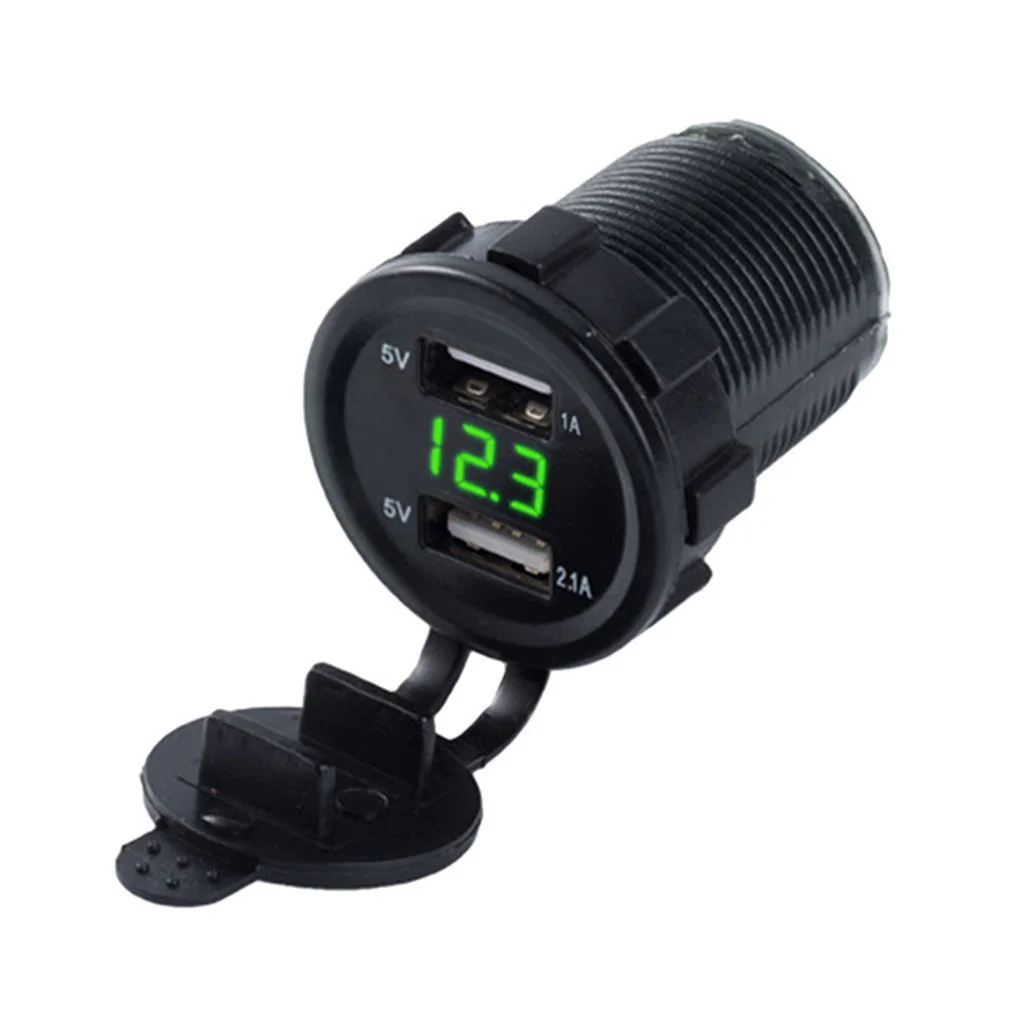 

Универсальное автомобильное зарядное устройство с двумя usb-портами, цифровой дисплей, сменная Автомобильная Зажигалка для автомобильного ...