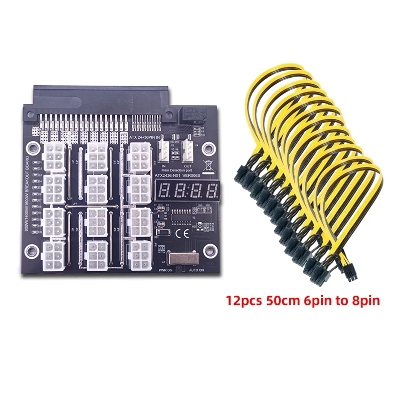 

Коммутационная плата для HP 750 Вт/2200 Вт, GPU PSU, модуль питания, графическая карта сервера, преобразование с 6pin на 8pin кабеля для майнинга BTC