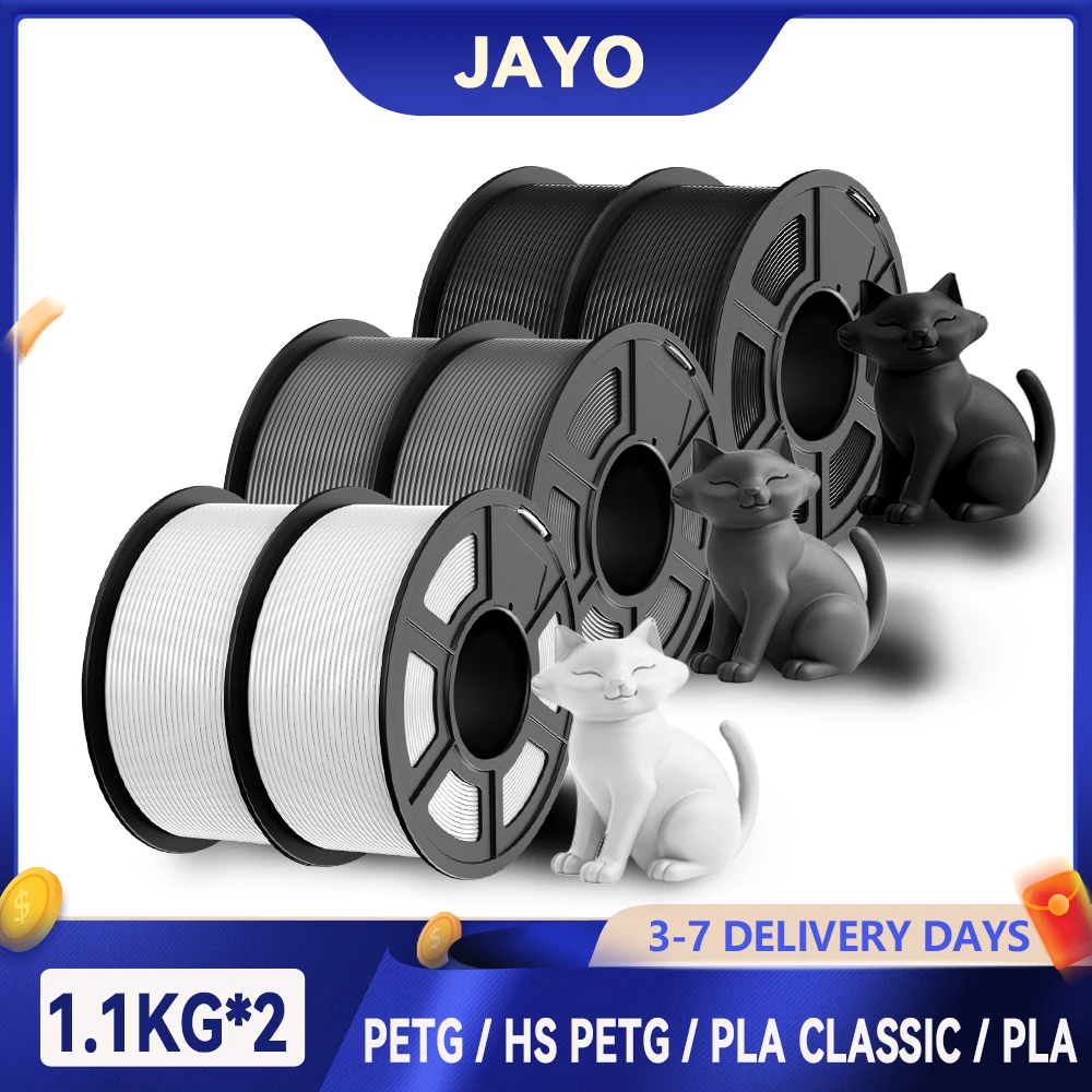 Фото JAYO 3D PETG/ Высокоскоростная матовая нить PETG/PLA Classic/PLA/PLA+/HS PLA/PLA Matte/PLA Meta Нить для принтера 1,75 мм Нить для 3D-принтера №1