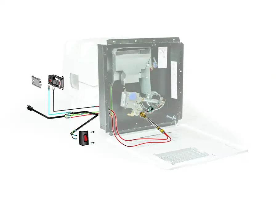 

Гибридный нагреватель для горячей воды RV | Для использования с емкостью на 10 галлонов | Нагревательный картридж из нержавеющей стали, разноц...