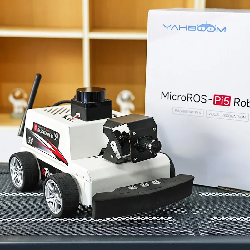 Образовательный автомобиль MicroROS-Pi5 ROS2 с платой расширения второго процессора ESP32