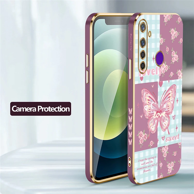 Силиконовый мягкий чехол с милой бабочкой для OPPO Realme 6i 6S 6 Pro 7i 7 4G 5G 5i 5 3 2 цветочным