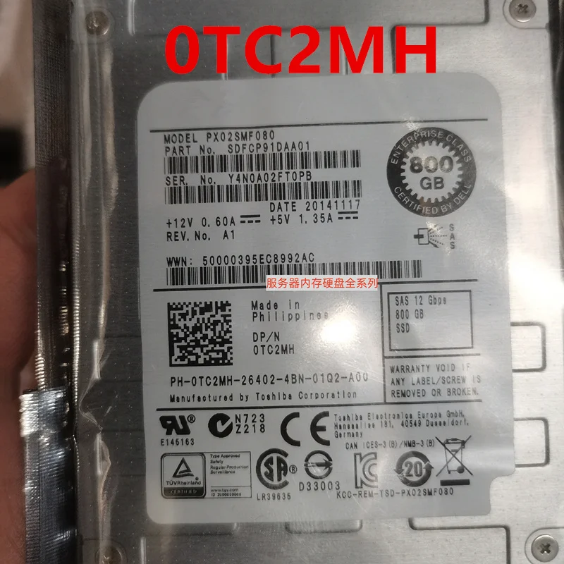 

Original Almost New Solid State Drive For DELL 800GB 2.5" SAS SSD For 0TC2MH PX02SMF080