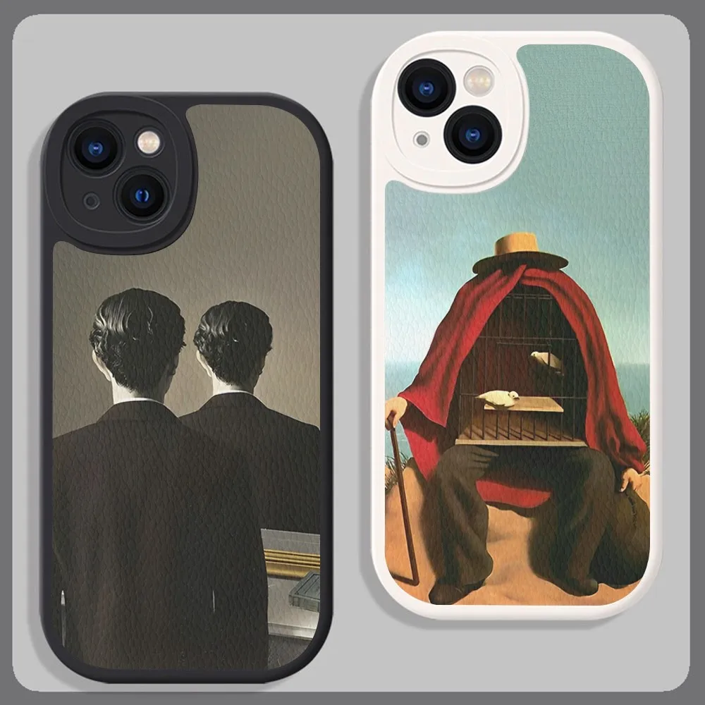 

Paint Ren Magritte Art Phone Case Hard Leather For iPhone 14 13 12 Mini 11 14 Pro Max Xs X Xr 7 8 Plus Fundas