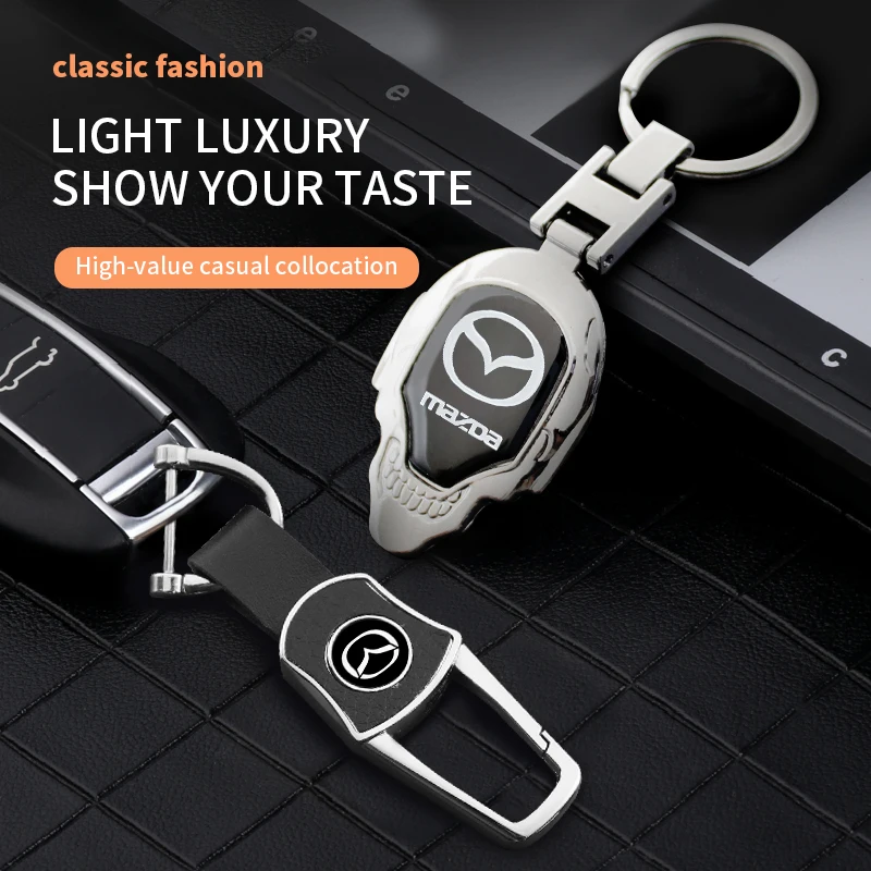 

Car Keychain Leather Metal Badge Styling keyRing Accessories For Mazda 2 3 4 5 6 CX5 CX9 CX7 CX4 CX3 CX30 MX5 MX3 BK NC ER BM BN