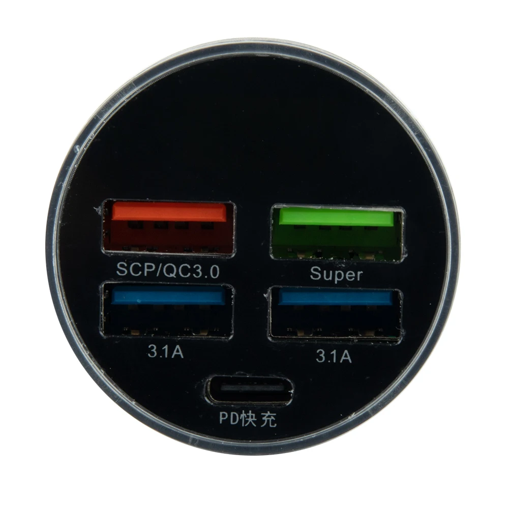 

150W 4 USB Car Charger Fast Charging PD Quick Charge 3.0 Type C Car Phone Charger Adapter 12-24V Replacement Part Accessory