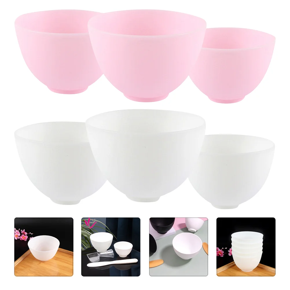 

Bowl Silicone Mixing Bowls Facialdiy Household Reusable Mini Face Pinch Storagemud Odorless Skincare Shockproof Soup Colorful