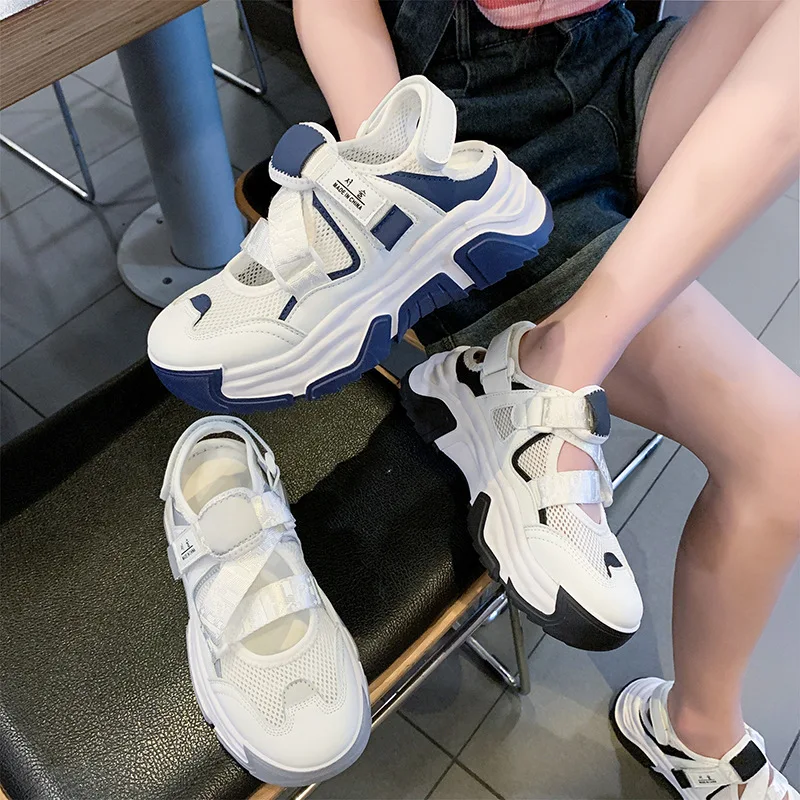 Fashion New Women Sandals All-match Breathable Sports Mesh Shoes 2022 Summer Beach Women Sandals Non-slip Flat Women's Sneakers